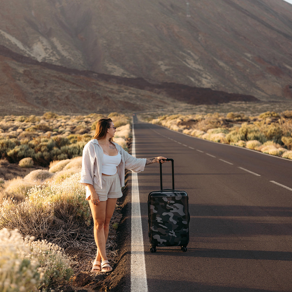 Black Camo Fashion Spinner 26 Inch Luggage | Medium Size Luggage