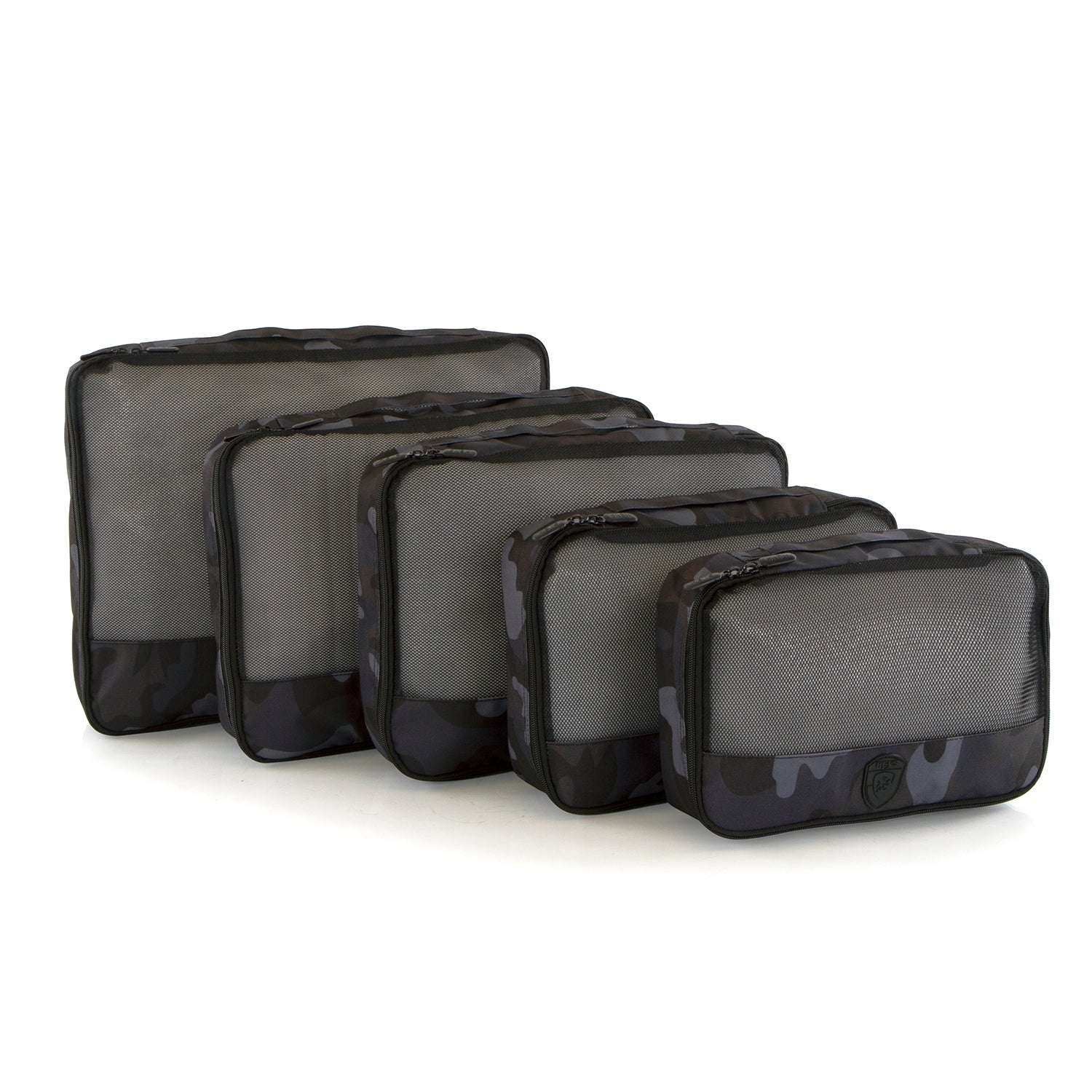 Black Camo 5 piece Packing Cube Set | Organized Packing | Lightweight