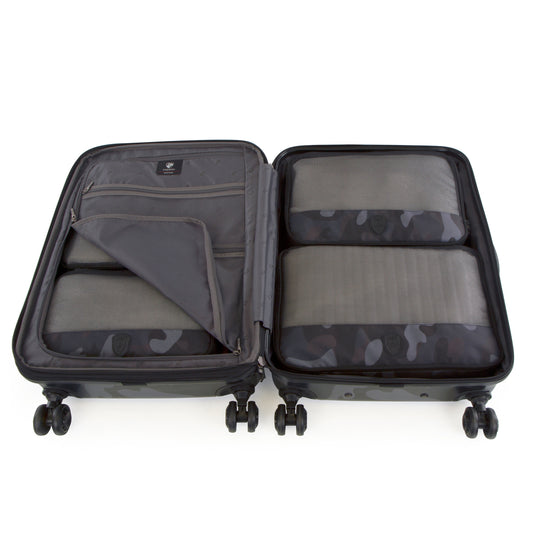 Black Camo 5 piece Packing Cube Set | Organized Packing | Lightweight