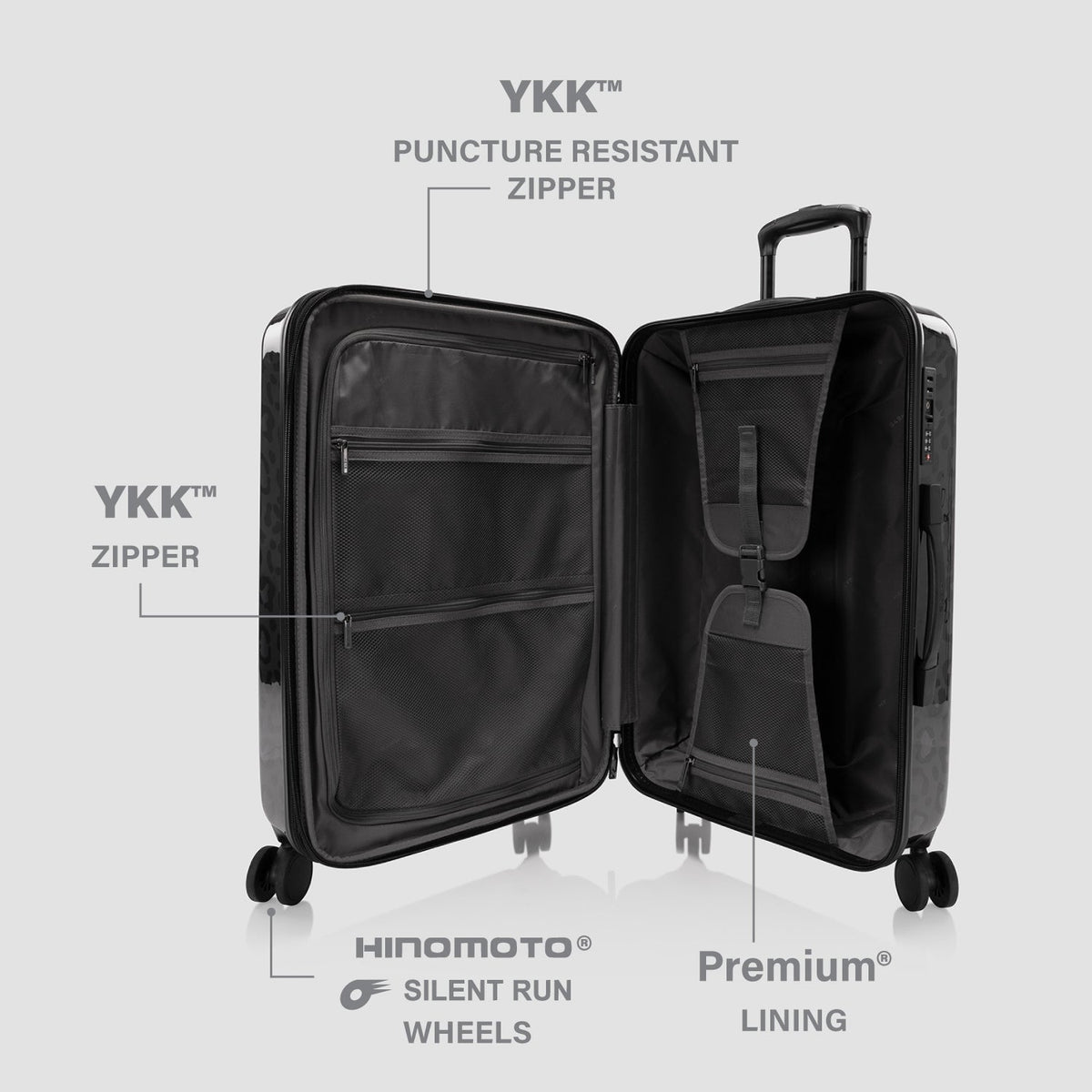 Elite Fashion Spinner® - Black Leopard 26 Inch Luggage