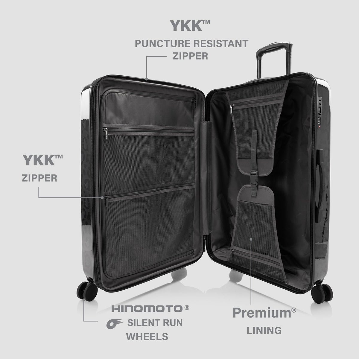Elite Fashion Spinner® - Black Leopard 30 Inch Luggage