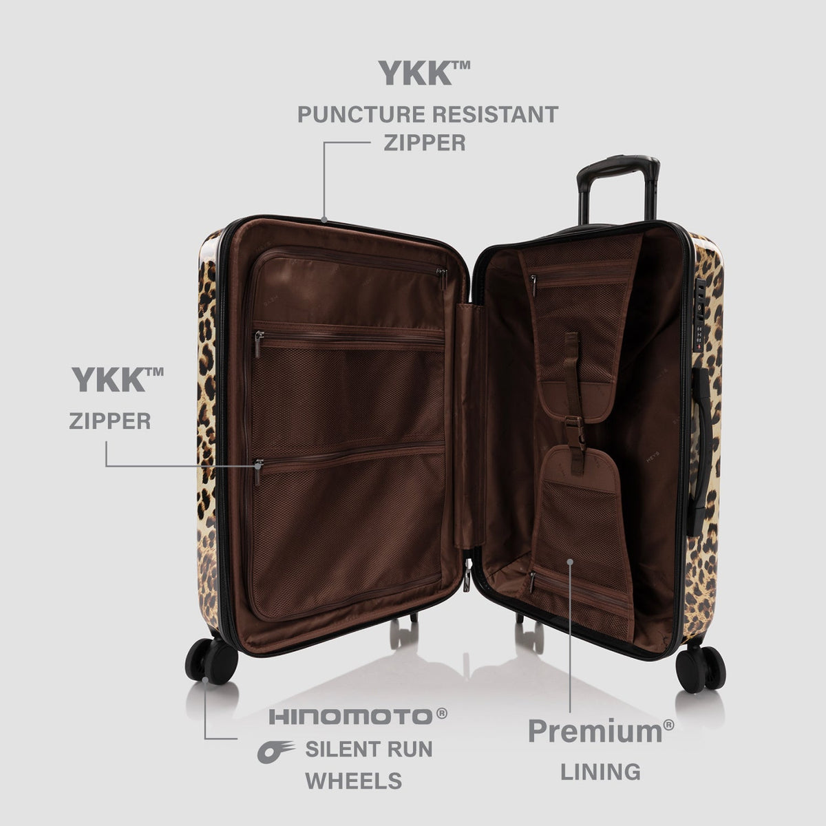 Elite Fashion Spinner® - Brown Leopard 26 Inch Luggage
