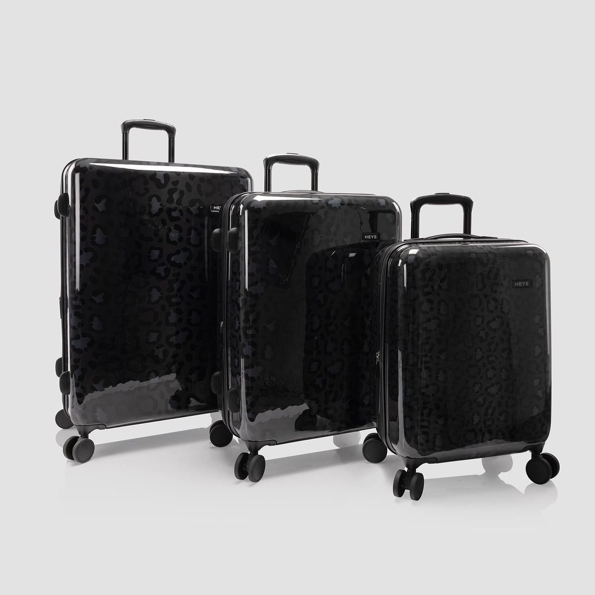 Elite Fashion Spinner® - Black Leopard 3 Piece Luggage Set
