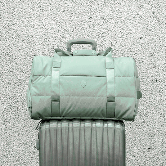 The Puffer Duffel Bag Sage Green Puffer Duffel Fashion Duffel