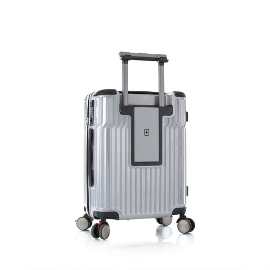 Heys Tekno Silver 21" Carry On Luggage Tech Traveler Luggage