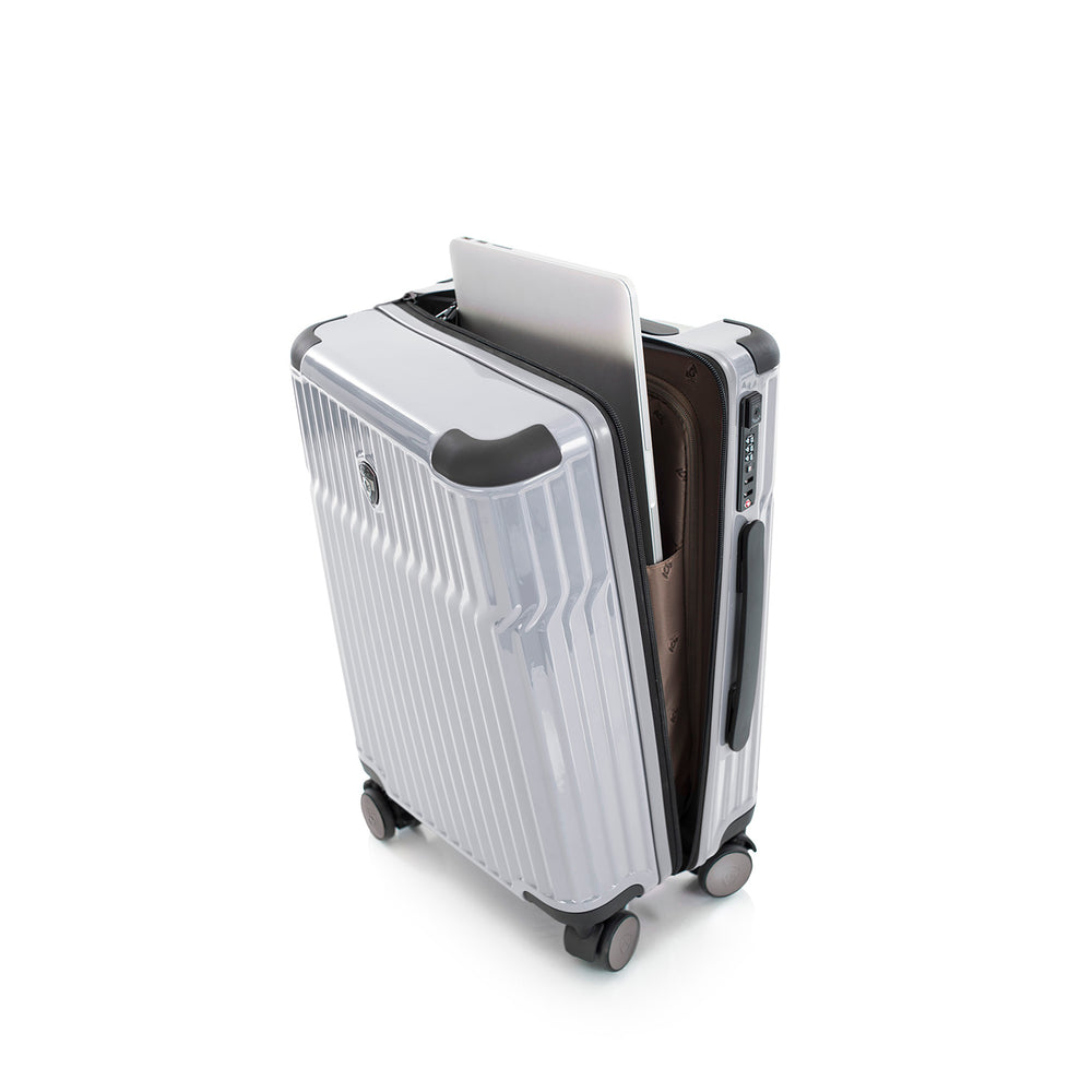 Heys Tekno Silver 21" Carry On Luggage Tech Traveler Luggage